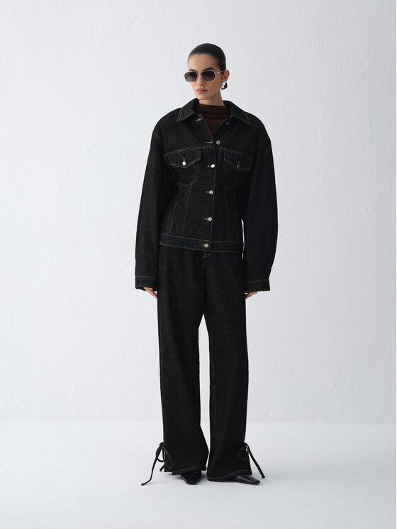 La Mania La Mania Jeansy HORIZON Czarny Loose Fit