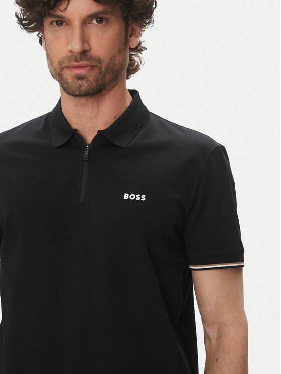 BOSS BOSS Polo majica Philix Pima 50538177 Črna Regular Fit