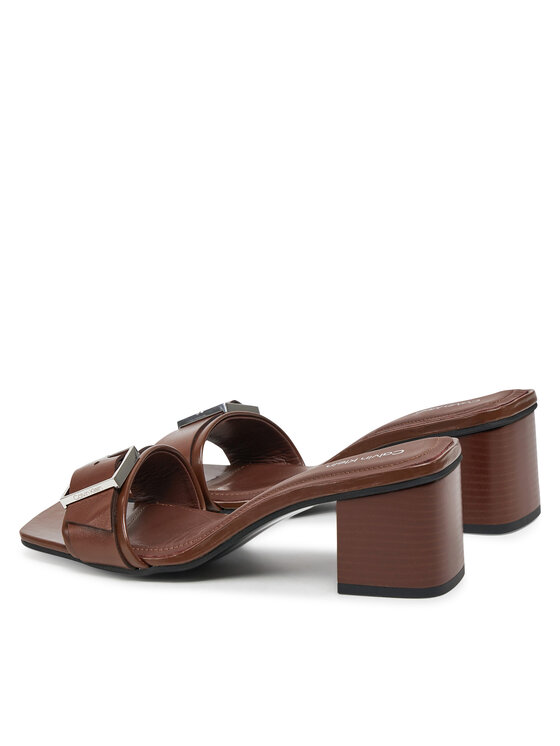 Calvin Klein Calvin Klein Şlapi Heel Mule 50 W/Buckle - Lth HW0HW02478 Maro