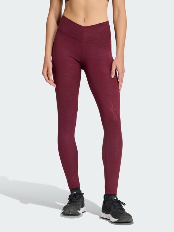 adidas adidas Legginsy 165295 Czerwony Fitted Fit