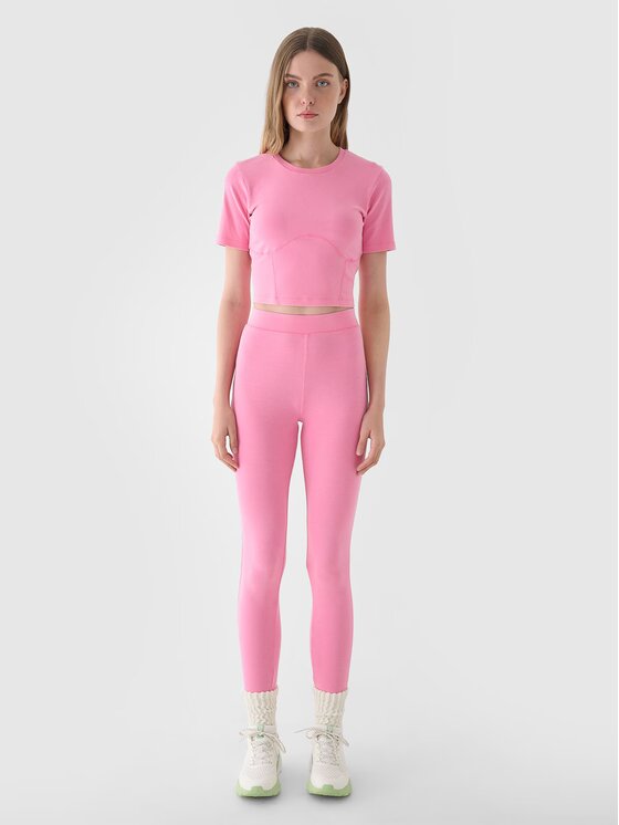 4F 4F Top 4FRAW24TTSHF2581-54S Rosa Slim Fit