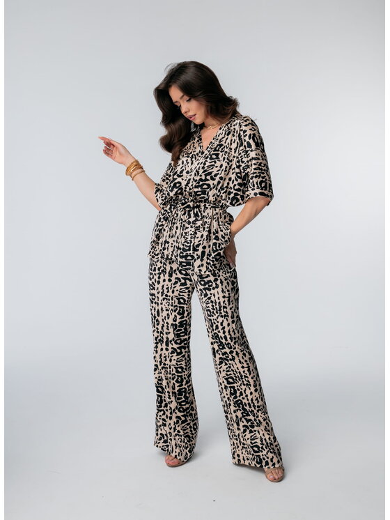 Aurora Aurora Garnitur Kimono animal print Czarny Custom Fit