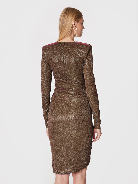 Liu Jo Liu Jo Коктейлна рокля CF2298 J1887 Златист Slim Fit