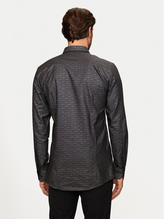 HUGO Hugo Marškiniai Elisha02 50524846 Juoda Extra Slim Fit
