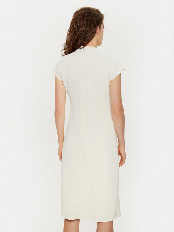 Calvin Klein Calvin Klein Sukienka codzienna Heavy Crepe Ss Bodycon Dress K20K208091 Biały Slim Fit