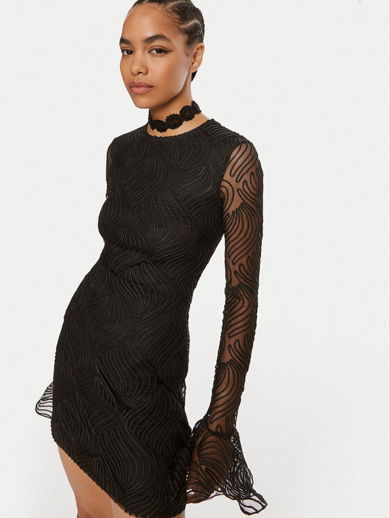 ROTATE ROTATE Kokteilinė suknelė Rositana 112947100 Juoda Slim Fit