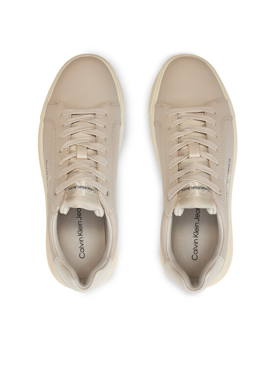Calvin Klein Jeans Calvin Klein Jeans Laisvalaikio batai Chunky Cupsole Laceup Lth Ml Mtl YW0YW01476 Écru