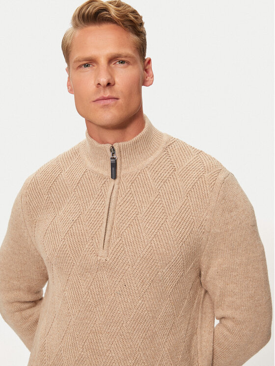 Pierre Cardin Pierre Cardin Sweter C5 51122/5076/8115 Beżowy Regular Fit