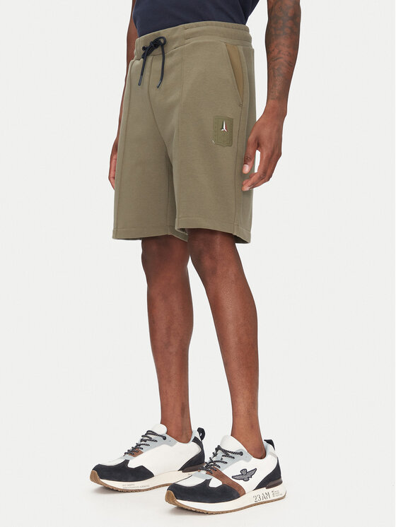 Aeronautica Militare Aeronautica Militare Pantaloni scurți sport 251BF020F584 Kaki Regular Fit