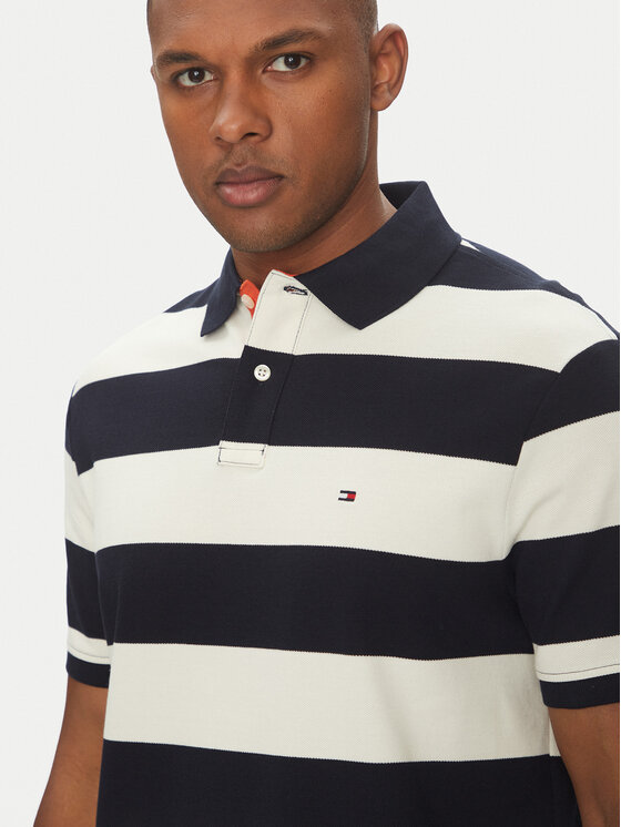 Tommy Hilfiger Tommy Hilfiger Polo MW0MW39045 Granatowy Regular Fit