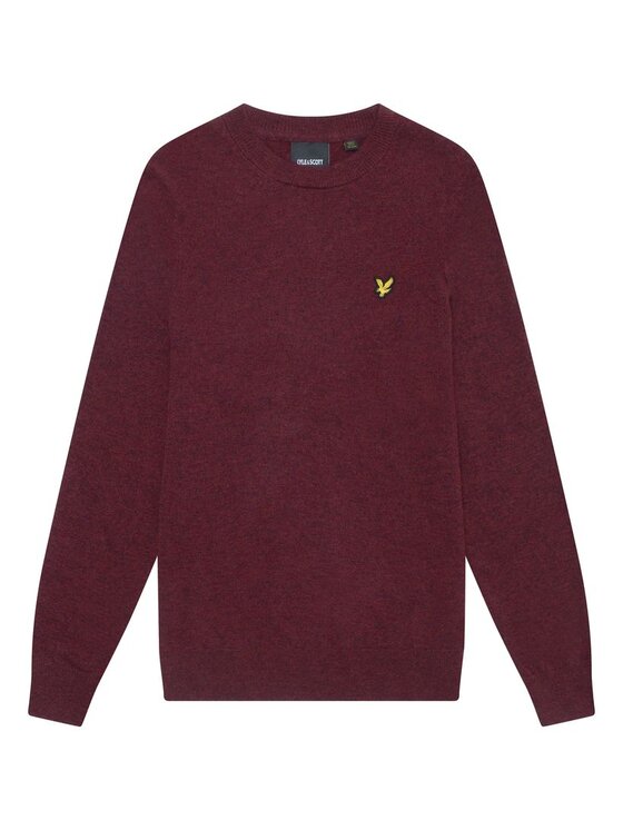 Lyle & Scott Lyle & Scott Sweter MAGLIA GIROCOLLO Bordowy Regular Fit