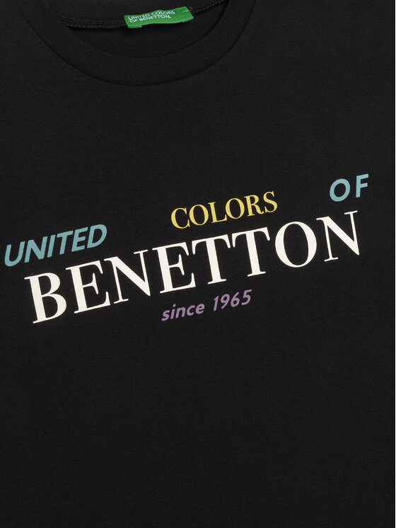 United Colors Of Benetton United Colors Of Benetton Тишърт 3I1XC10Q4 Черен Regular Fit