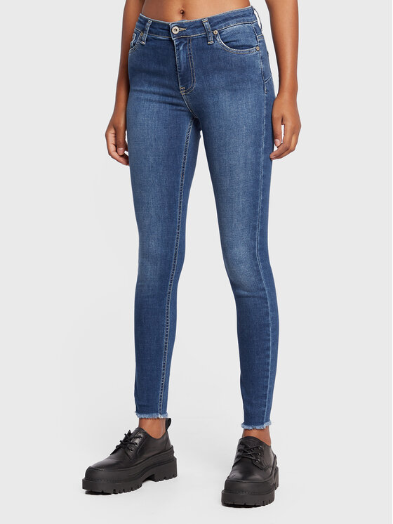 Please Jeans hlače P0NHYR7NFD Mornarsko modra Skinny Fit