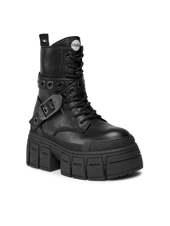 Buffalo Buffalo Kotníková obuv Gospher Lace Up Mid 1622351 Černá