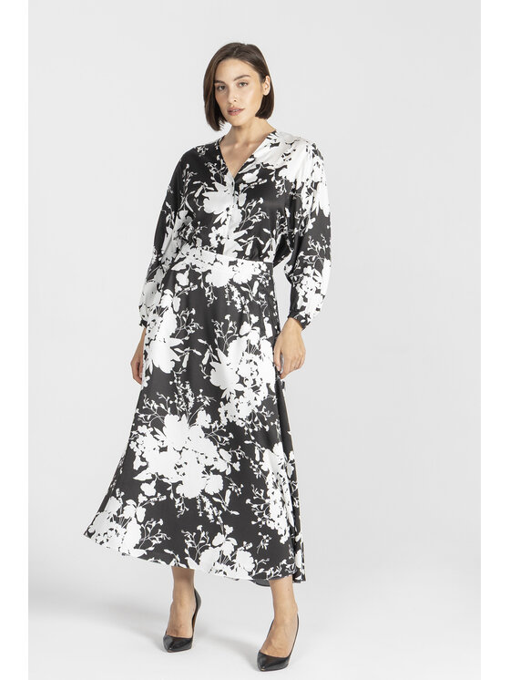 Deni Cler Milano Deni Cler Milano Spódnica midi W-DC-7062-E5-A6-96-1 Biały A-Line Fit