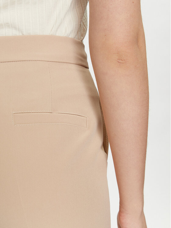 Maryley Maryley Παντελόνι υφασμάτινο 24EB587/43PG Μπεζ Wide Leg