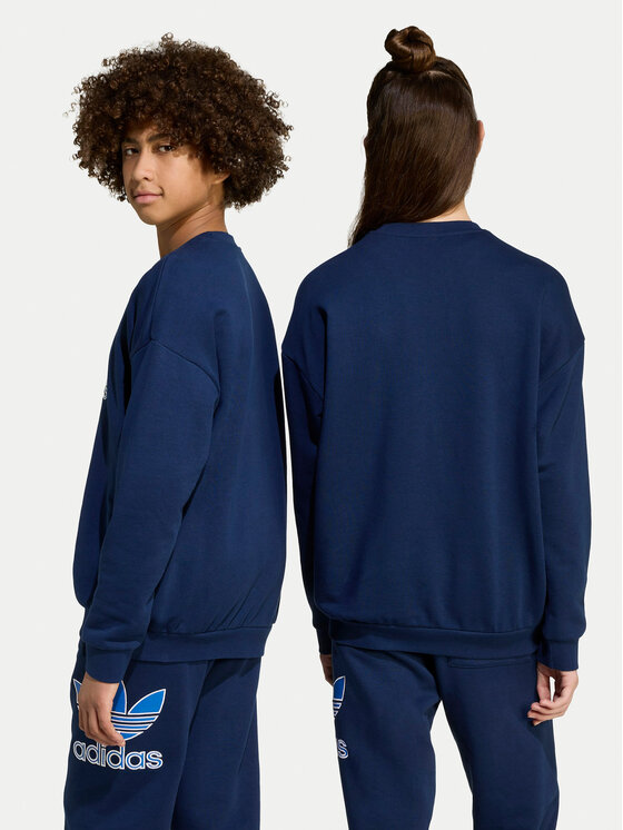 adidas adidas Pulóver Trefoil JV8572 Sötétkék Loose Fit