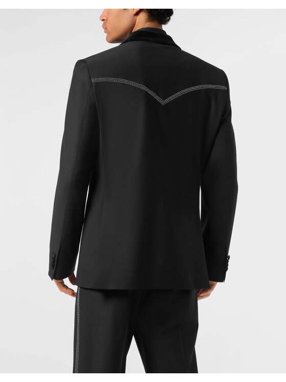 PHILIPP PLEIN PHILIPP PLEIN Marynarka 26101 Czarny Fitted Fit