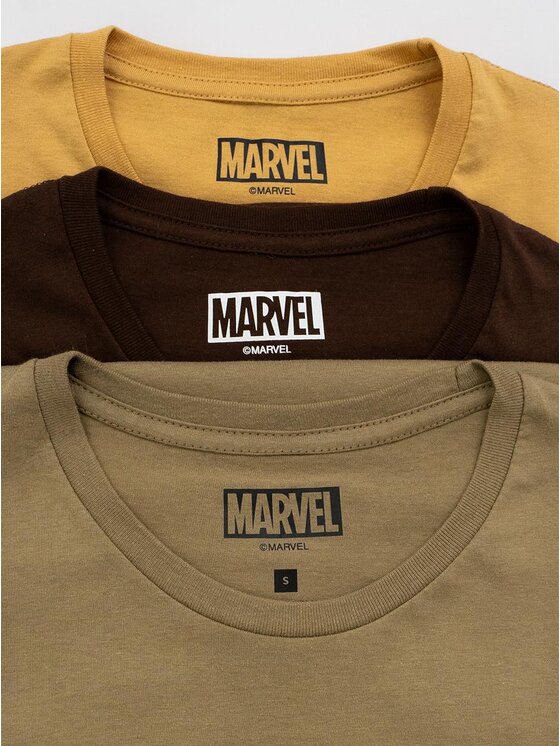 Marvel Marvel T-Shirt Zestaw Koszulek Punisher czaszka trzy sztuki Brązowy Regular Fit