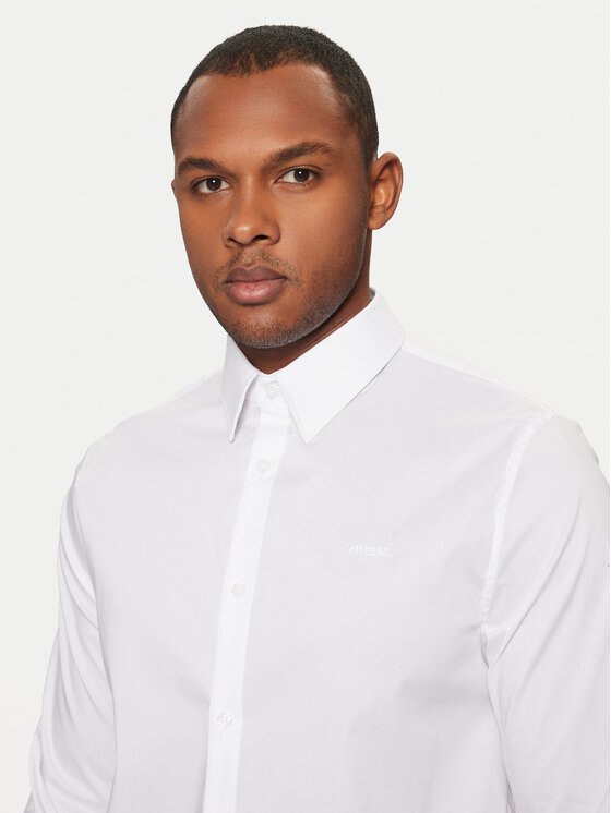 Guess Guess Koszula Sunset M1YH20 W7ZK1 Biały Slim Fit