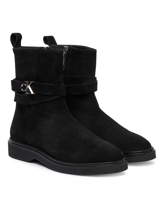 Calvin Klein Calvin Klein Škornji Ankle Boot W/ Metal Logo Sue HW0HW02664 Črna