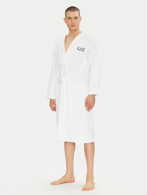 Bademantel EA7 Emporio Armani, Größe XXL Weiß 7M000441 AF14014 U0002