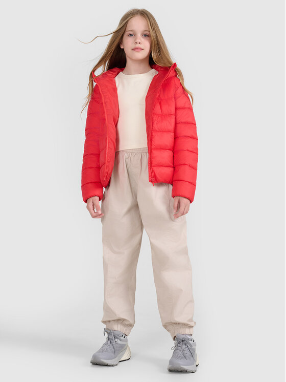 4F 4F Kurtka puchowa OUTERWEAR Czerwony Regular Fit