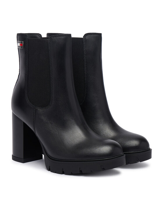 Tommy Jeans Tommy Jeans Botine Tjw Chelsea High Heel Boots EN0EN03112 Negru