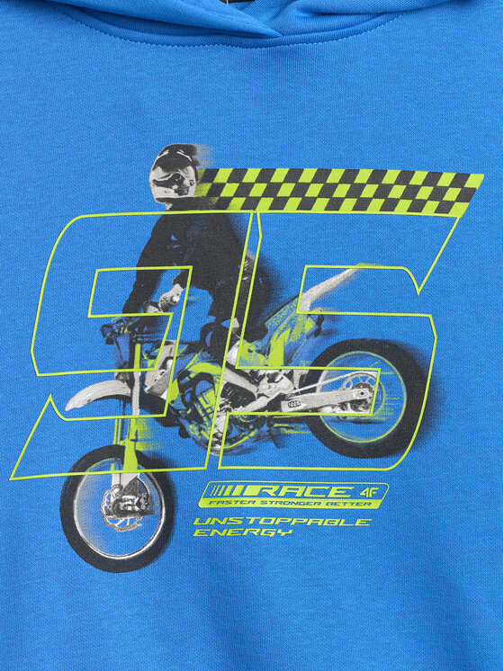 4F 4F Bluza ESPORTS RACING Niebieski Loose Fit