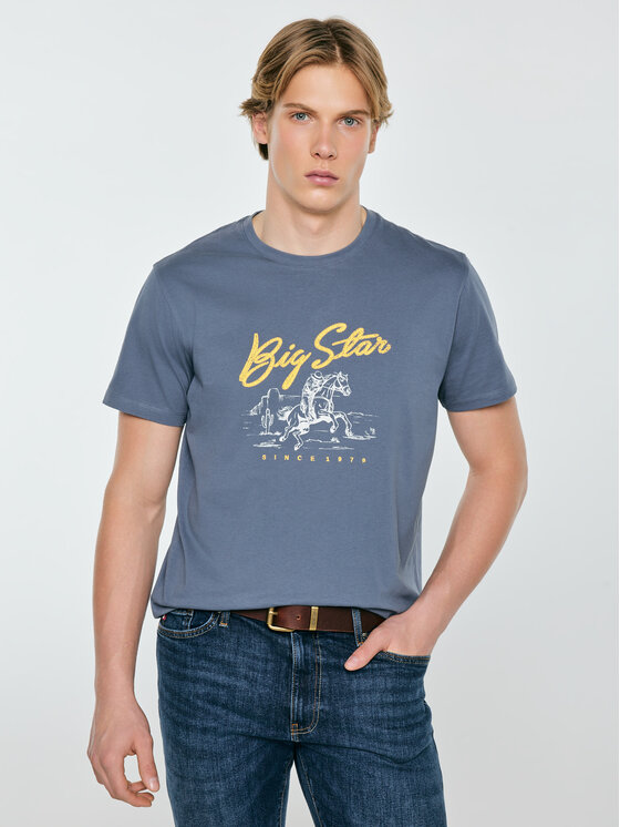 BIG STAR BIG STAR T-Shirt STELIANER Niebieski Basic Fit