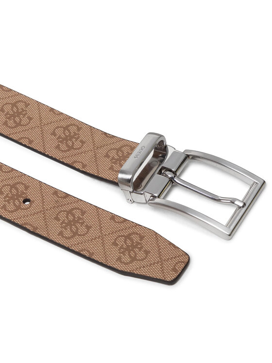 Guess Guess Moški pas Vezzola Adj & Rev Belt BM7541 LEA35 Rjava