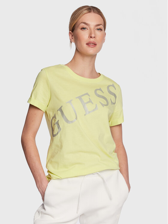 Guess T-krekls Benita W3RI27 JA914 Dzeltens Regular Fit