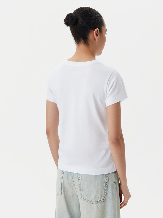 PINKO PINKO T-Shirt Bussolotto 100373 A2OG Biały Regular Fit