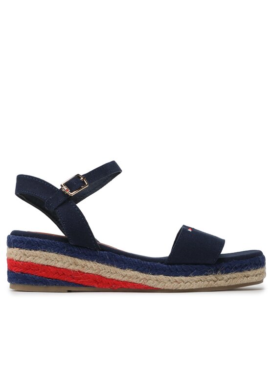 Espadrile Tommy Hilfiger Rope Wedge T3A7-32778-0048800 S Bleumarin