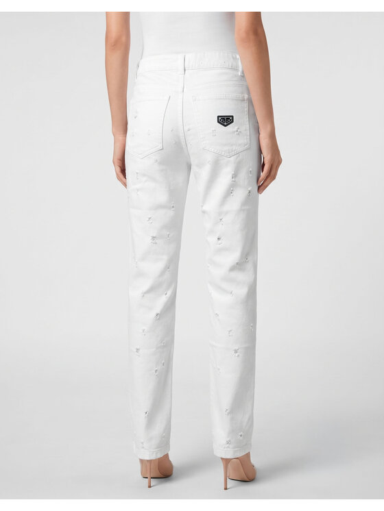 PHILIPP PLEIN PHILIPP PLEIN Džínsy 31767 Biela Straight Fit