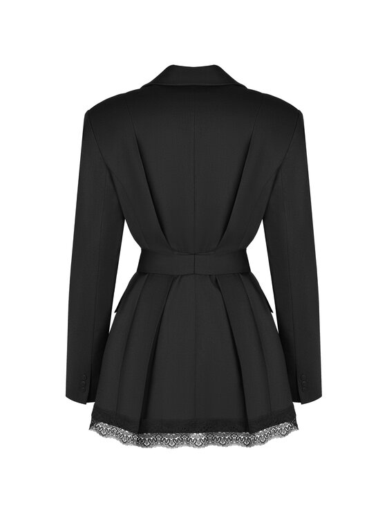 BENU BENU Marynarka z paskiem Czarny Slim Fit