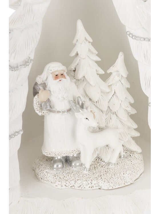 MIAhome MIAhome Figurka choinka LED z Mikołajem wewnątrz 25x16x14 cm Biały