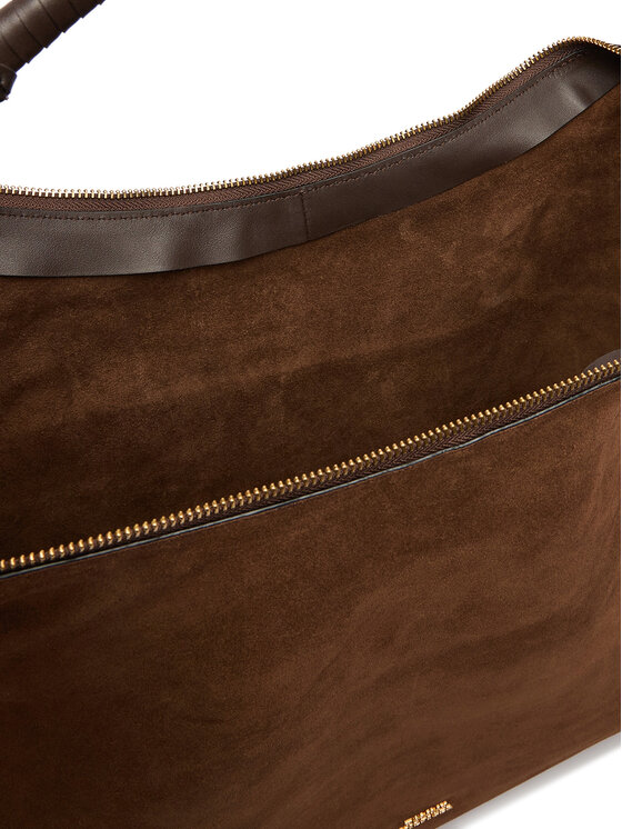 Tommy Hilfiger Tommy Hilfiger Τσάντα Th Statement Leather Hobo Suede AW0AW18403 Καφέ