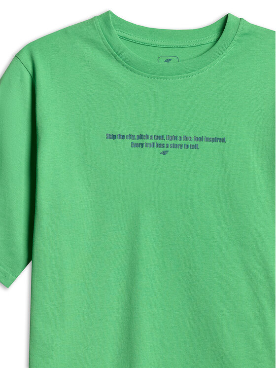 4F 4F T-Shirt ENJOY THE OUTDOORS Zielony Loose Fit