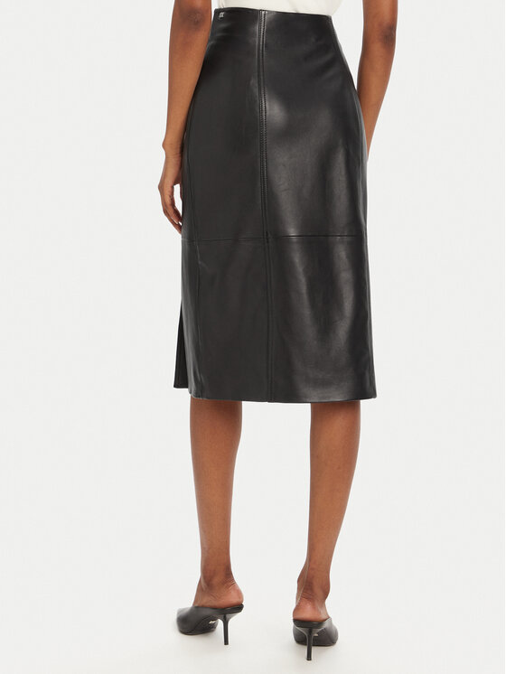 HUGO HUGO Fustă din piele Leomira 50542308 Negru Regular Fit