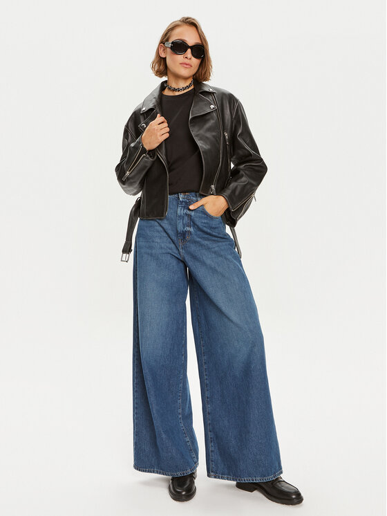 Weekend Max Mara Weekend Max Mara Giacca di pelle Saletta 2425446041 Nero Standard Fit