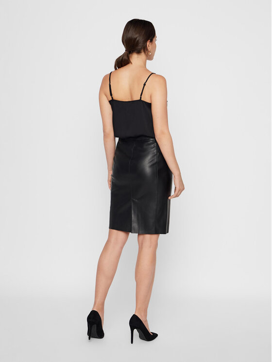 Vero Moda Vero Moda Suknja od imitacije kože 10218187 Crna Slim Fit