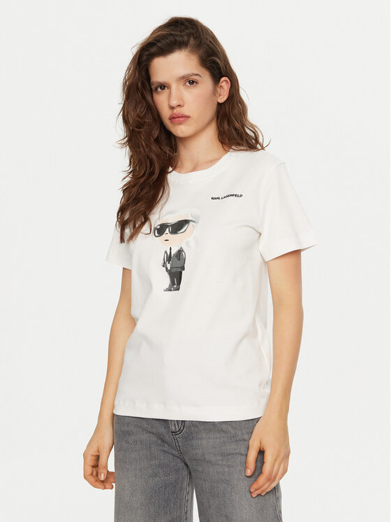 KARL LAGERFELD KARL LAGERFELD T-Shirt A1W17130 Bílá Regular Fit
