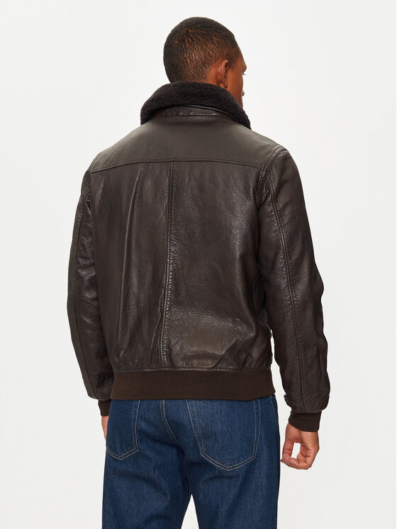 Bomboogie Bomboogie Lederjacke JMGRYGPSHE4 Braun Regular Fit