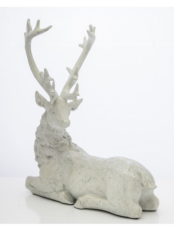MIAhome MIAhome Figurka leżącego jelenia KARGU-3 Biały