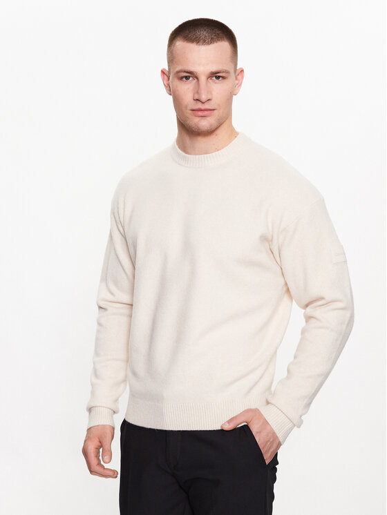 Calvin Klein Calvin Klein Džemper K10K110401 Bež Regular Fit