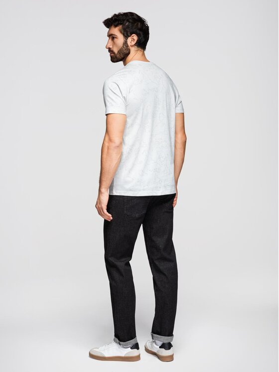 Ombre Ombre T-Shirt OM-TSFP-0263 Biały Regular Fit