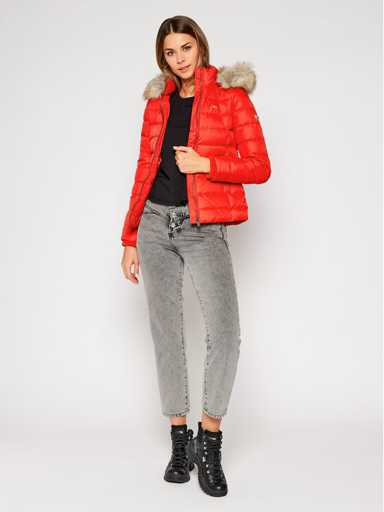 Tommy Jeans Tommy Jeans Пуховик Basic Dowm DW0DW08588 Червоний Slim Fit