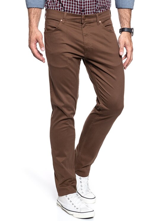 Wrangler Wrangler Pantaloni di tessuto GREENSBORO Marrone Straight Fit