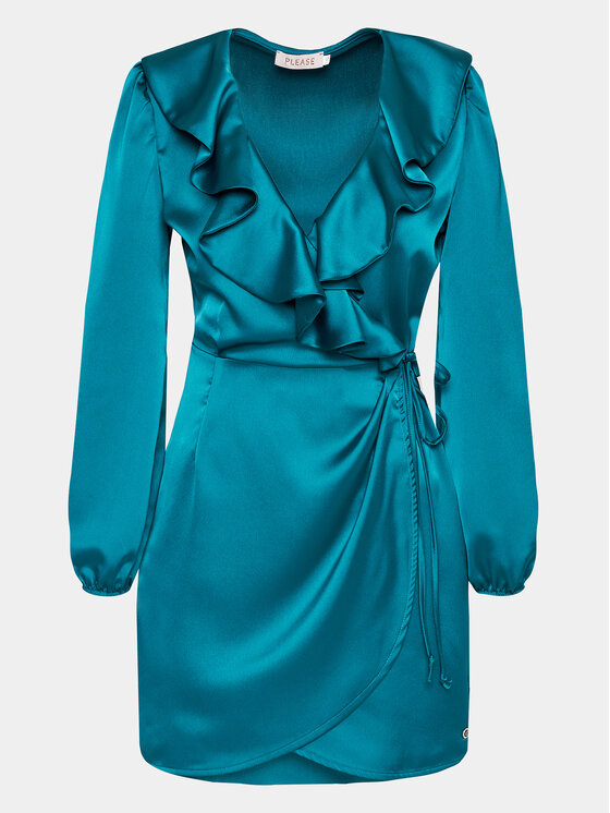Please Rochie cocktail A1NKOG1000 Verde Regular Fit